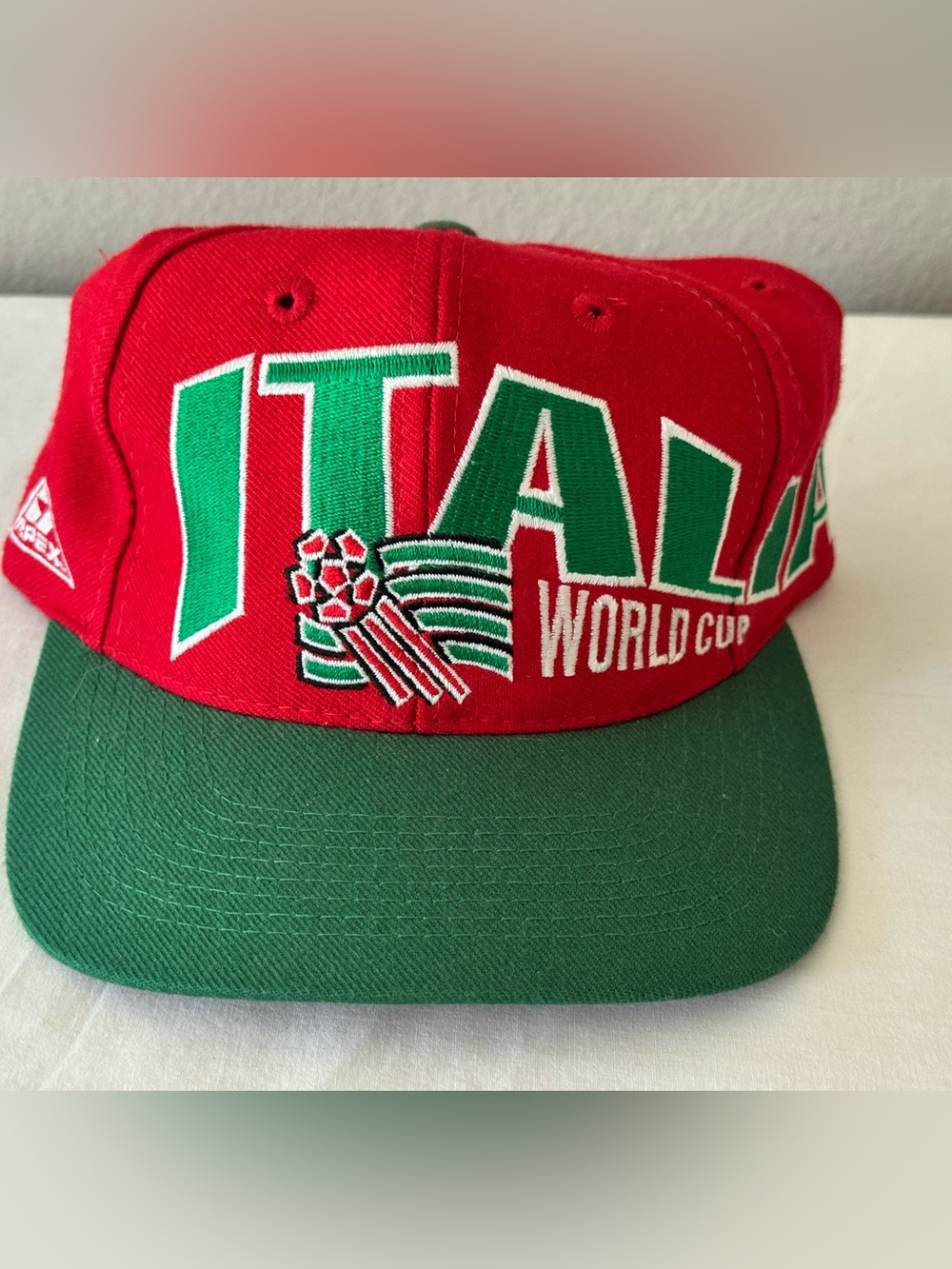 Vintage 1994 Apex One ITALY ITALIA World Cup Soccer Snapback Hat Cap - NEW!